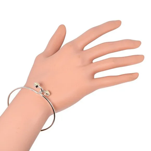 TIFFANY&Co. Double heart Bracelet Silver925/K18 yellow gold 8.53g Women
